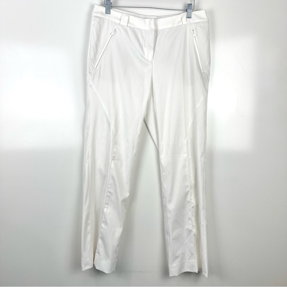 Greg Norman Straight Leg Golf Pants White Women's Size 6 Athletic Casual Preppy